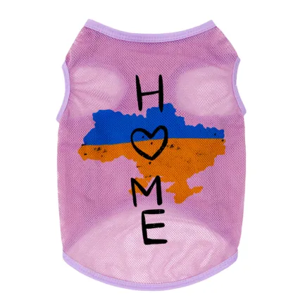 Майка для собак WAUDOG Clothes малюнок "Дім", сітка, XS, B 26-29 см, C 16-19 см рожевий — Фото 1