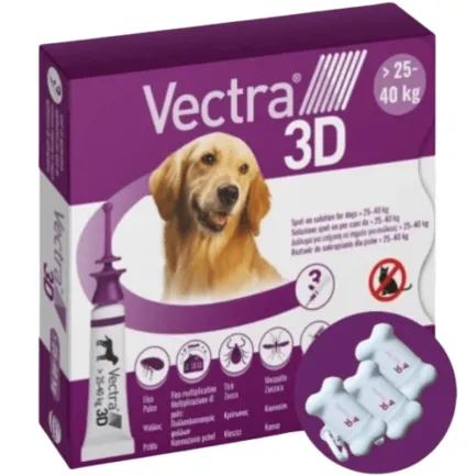 Ceva Вектра 3D Vectra 3D краплі для собак від кліщів і бліх 25,1-40 кг, 3x4,7 мл