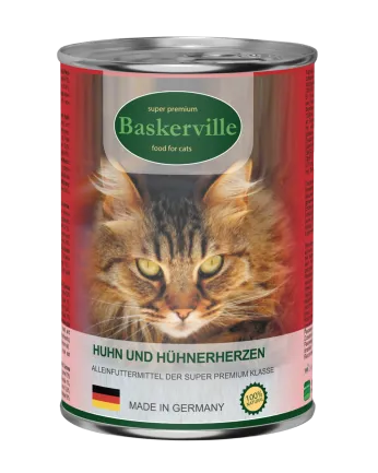 Baskerville Корм для котів М'ясо курки з сердечками 400 г