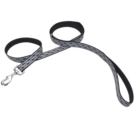 Coastal Lazer Brite Reflective Leash КОСТАЛ ЛАЗЕР БРАЙТ світловідбивний повідець для собак, 1.6смХ1.2м Чорна ланка