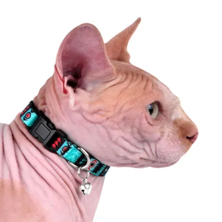 Нашийник для Котів BronzeDog Urban Нейлоновий з Пластиковою Пряжкою та Дзвіночком Інки XS — Фото 4