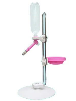 Pet drinker, feeder ніпельна поїлка для собак на стійці (рожева / синя)