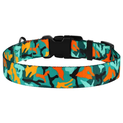 Нашийник для Собак BronzeDog Urban Camo Нейлоновий з Пластиковою Пряжкою Зелений L — Фото 3