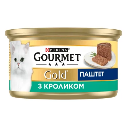 Вологий корм GOURMET Gold для дорослих котів паштет з кроликом 85 г — Фото 2