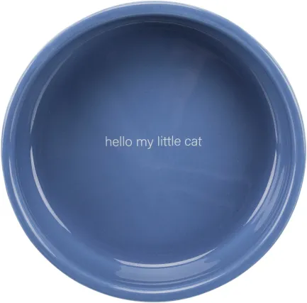 Миска Trixie для котів коротконосих порід, керамічна, 15 см, 300 мл (світло-синя/біла) — Фото 1