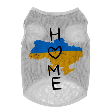 Майка для собак WAUDOG Clothes малюнок "Дім", сітка, M, B 38-41 см, C 20-23 см сірий — Фото 1