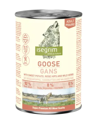 ISEGRIM Goose with Sweet Potato, Rose Hip &amp; Wild Herbs 400 г. Вологий корм для собак. Гуска з бататом, шипшиною та травами