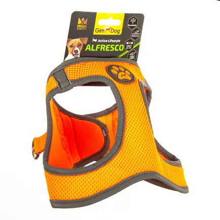 Шлея GimDog Alfresco для собак, неопрен, помаранчева, розмір M, 41-44 см