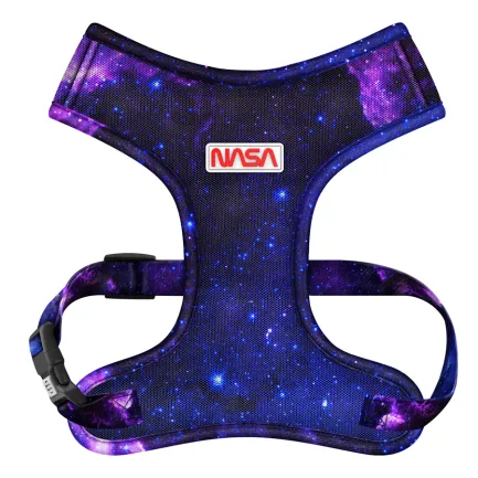 Шлея для собак дихаюча WAUDOG Mesh с QR адресником, малюнок «NASA21», XS, А 24 см, В 30-36 см — Фото 1