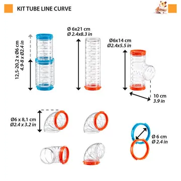 Ferplast KIT TUBE LINE CURVE Набір модулів і труб для кліток — Фото 1