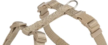 Шлея Trixie Premium H-harness для собак S–M 42–60 см 15 мм пісочна — Фото 1