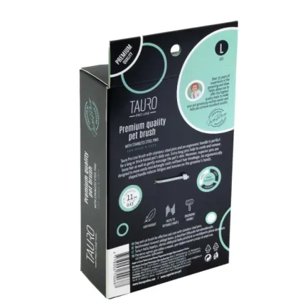 Tauro Pro Line Royal Щітка пластикова тонкі та жорсткі зубчики з нержавіючої сталі 11 мм, м'ятна, велика 17,5 x 10,6 x 6,2 см — Фото 3