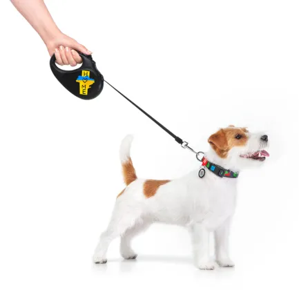 Повідець-рулетка для собак WAUDOG R-leash, малюнок "Дім", S, до 15 кг, 5 м, світловідбиваюча стрічка чорний — Фото 6