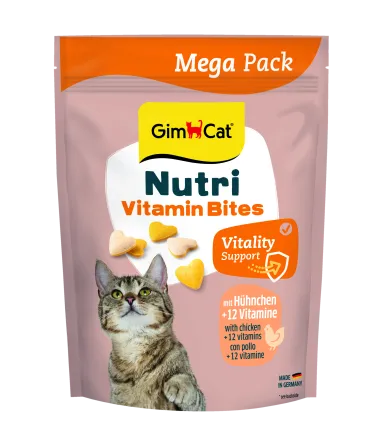 Вітаміни GimCat NUTRI MULTI-VITAMIN BITES HUHN для котів мультивітамін 425г — Фото 1