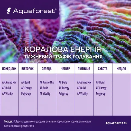 Комплекс добавок для росту та кольору коралів SPS і LPS Aquaforest Coral Fuel 5x10 мл — Фото 3
