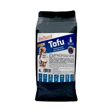 Грудкуючий наповнювач Tofu Premium лаванда 4л, ПетСаніт (PetSanit), MODES