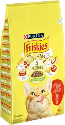 Сухий корм FRISKIES для дорослих котів з яловичиною, куркою і овочами 10 кг — Фото 1