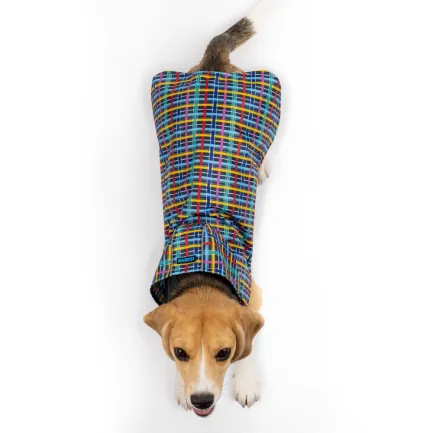 Дощовик для собак Barksi Textile з копюшоном Клітинка M — Фото 2