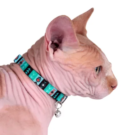 Нашийник для Котів BronzeDog Urban Нейлоновий з Пластиковою Пряжкою та Дзвіночком Інки XS — Фото 3