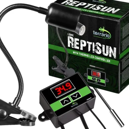 Світильник довгий з затискної ручкою і термостатом Terrario Long ReptiSun Temperature Control 200W — Фото 5
