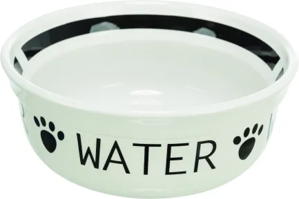 Миска Trixie Water керамічна для собак 1,6 d 20 см біло-чорна — Фото 1