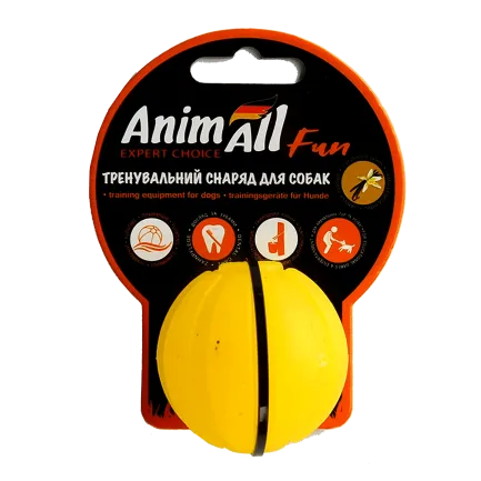 Іграшка AnimAll Fun тренувальний м'яч для собак, 5 см, жовта