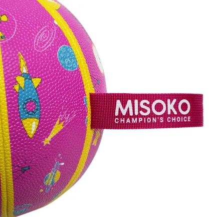 MISOKO Іграшка для собак, м'яч надувний, у формі баскетбольного м'яча, рожевий, 18.5 см — Фото 1