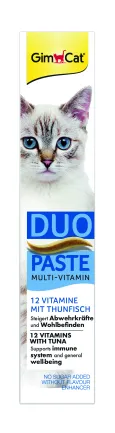 Паста для котів GimCat DUO PASTE Multi-vitamin 12 vitamins with tuna 12 вітамінів та тунець, 50 г — Фото 2