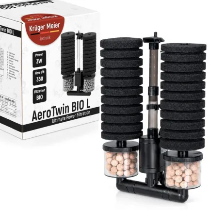 Внутрішній фільтр Kruger Meier AeroTwin BIO L для акваріума 60-120 л, 350 л/год, 3 Вт — Фото 9