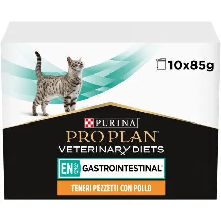 Вологий дієтичний корм PRO PLAN VETERINARY DIETS EN Gastrointestinal для кошенят та дорослих котів для зменшення розладів кишкової абсорбції та годівлі у період відновлення, одужання з куркою 10х85 г — Фото 5