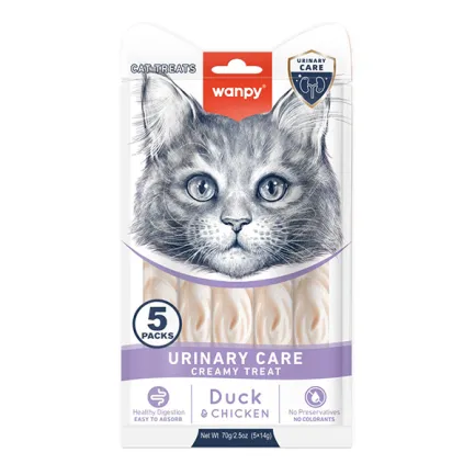 Wanpy Functional Creamy Lickable Treat Urinary Care ВАНПІ УРІНАРІ функціональні рідкі ласощі для котів із сечокам’яною хворобою 0,07 кг