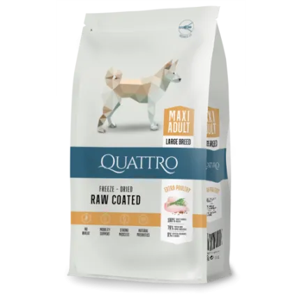 Quattro Maxi Adult корм для дорослих собак великих порід з м'ясом птиці 12 кг