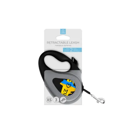 Повідець-рулетка для собак WAUDOG R-leash, малюнок "Дім", XS, до 12 кг, 3 м, світловідбиваюча стрічка чорний — Фото 3