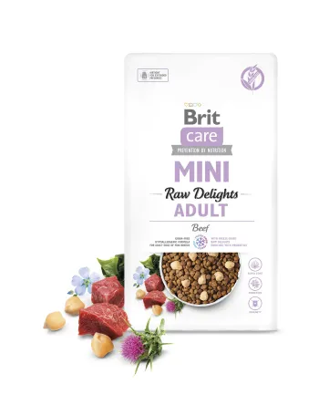 Корм сухий для собак малих порід Brit Care Mini Raw Delights Beef яловичина 2 кг — Фото 3