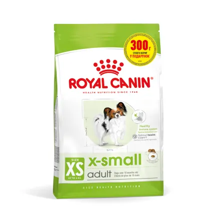 Сухий корм Royal Canin XSMALL ADULT для дорослих собак мініатюрних порід 1.2кг+300г