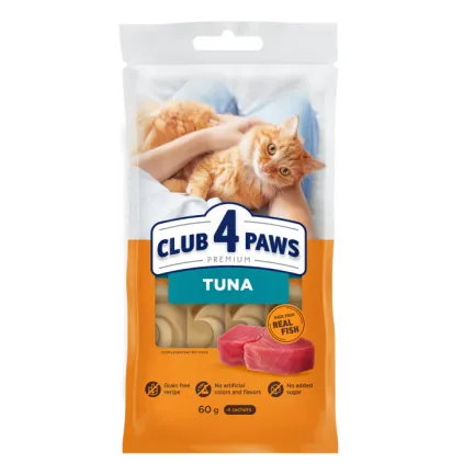  Club 4 Paws Кремові ласощі з тунцем для котів 4х0,015 кг