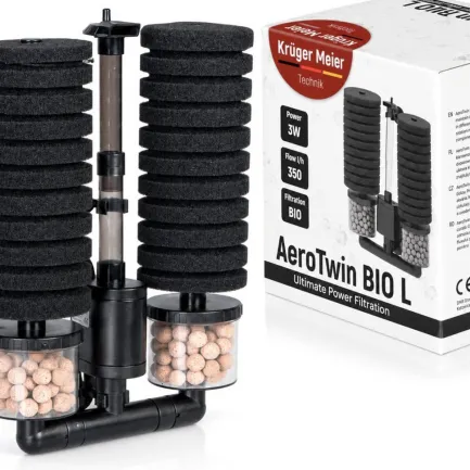Внутрішній фільтр Kruger Meier AeroTwin BIO L для акваріума 60-120 л, 350 л/год, 3 Вт — Фото 8