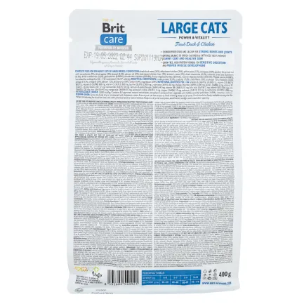 Сухий корм Brit Care Cat GF Large Power &amp; Vitality для котів великих порід, качка та курка, 400 г — Фото 2