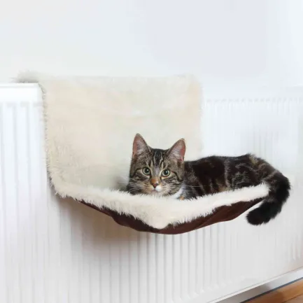 Лежак Trixie для котів на радіатор, з довгим хутром, 45х26х31 см (бежевий/коричневий) — Фото 1