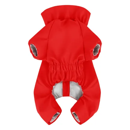 Дощовик для собак WAUDOG Clothes, водонепроникний, S30, В 57-59 см, С 44-46 см, червоний — Фото 2
