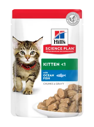 Hill's Science Plan Kitten Вологий корм для кошенят і кішок у період вагітності та лактації, з океанічною рибою, пауч, 85г