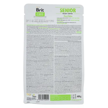 Сухий корм Brit Care Cat GF Senior Weight Control для котів похилого віку з надмірною вагою, курка, 400 г — Фото 2