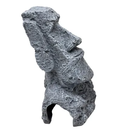 Декорація Hobby Moai Ora 12,5×11,5×17,5 см (41716) - статуя Моаї з укриттям для акваріума і тераріуму — Фото 6