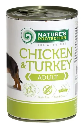 Вологий корм для дорослих собак всіх порід з куркою та індичкою Nature's Protection Adult Chicken&amp;Turkey 400г