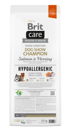 Сухий корм Brit Care Dog Hypoallergenic Dog Show Champion для виставкових собак, з лососем і оселедцем, 12 кг — Фото 3