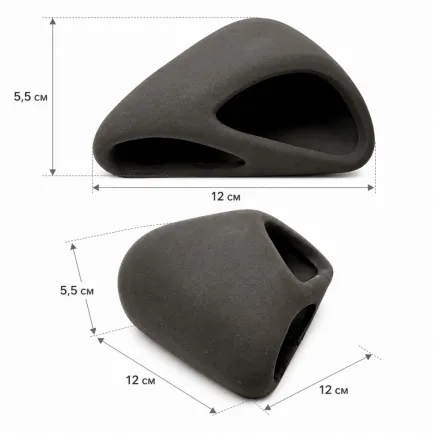 Декорація Hobby Wave Cave 1 dark 12×12×5,5 см - керамічне укриття для риб і креветок в акваріумі (41654) — Фото 1