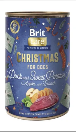 Корм вологий Brit Mono Protein Christmas Duck д/собак різдвяна вечеря качка 400 г