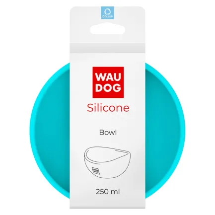 Миска WAUDOG Silicone, 250 мл блакитний — Фото 1