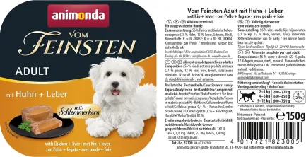 Корм вологий для собак Animonda Vom Feinsten gourme Adult with Chicken + liver з куркою і лівером, 150 г — Фото 1