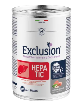 Консерва Exclusion Hepatic зі свининою для собак з печінковою недостатністю 400 г